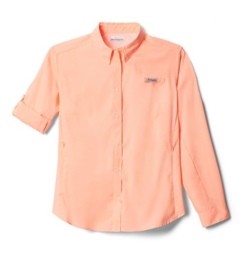 Women's Columbia PFG Tamiami II Long Sleeve Shirts Pink | Plus Size CA-D814A
